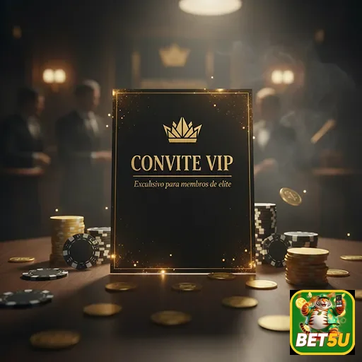 Convite VIP do cassino Bet5u, destacando promoções exclusivas e experiências premium.